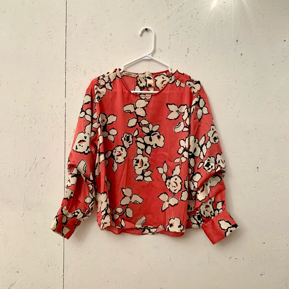 Zara M floral blouse